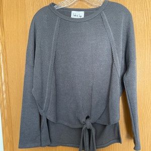 Grey waffle knit top